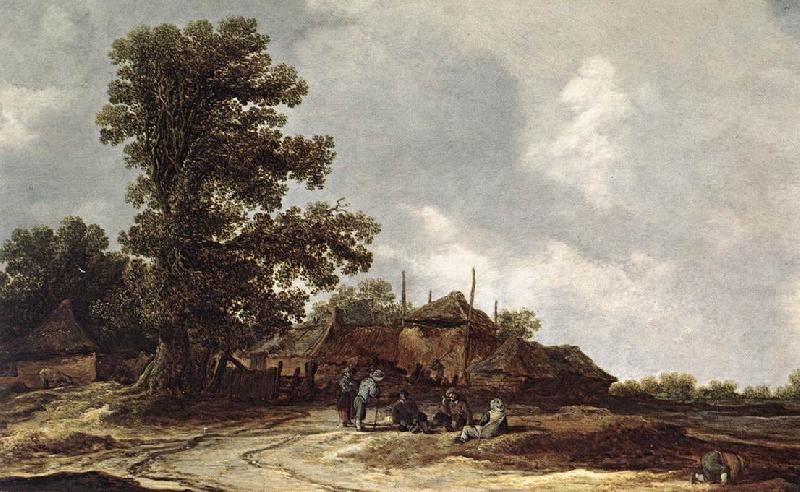 Jan van Goyen Farmyard with Haystack oil painting picture